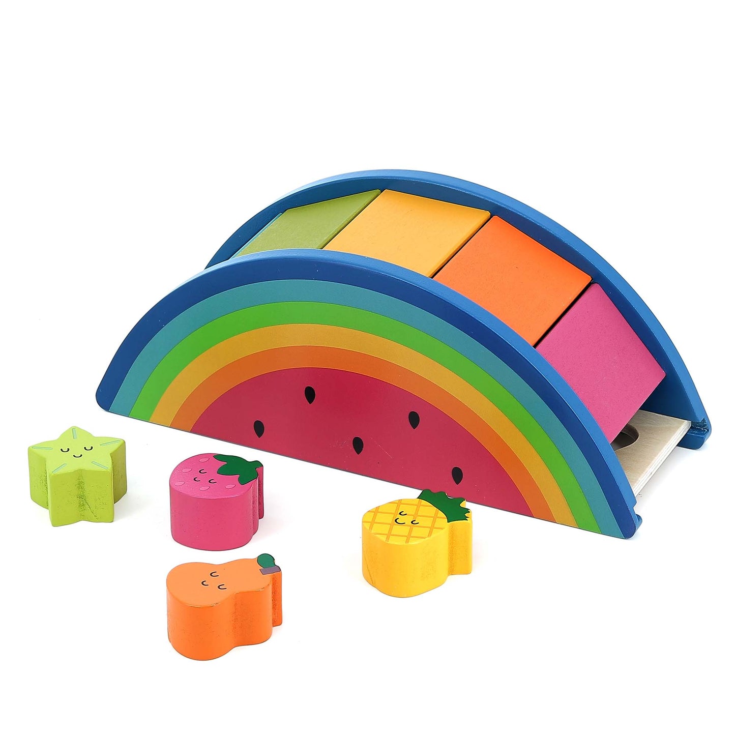 Hippychick - Vilac - Wooden Watermelon & Fruits Shape Sorter