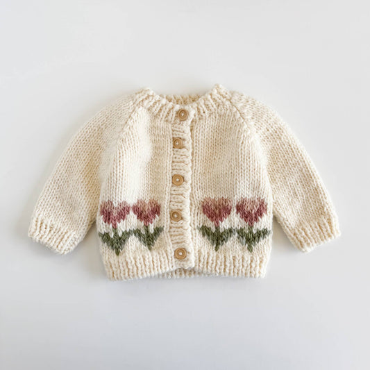 Baby Cardigan - Figgy Friends - Tulip Flower