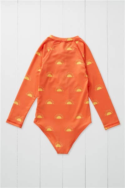 Grass & Air - Sun Print Kids Long Sleeve Swimsuit