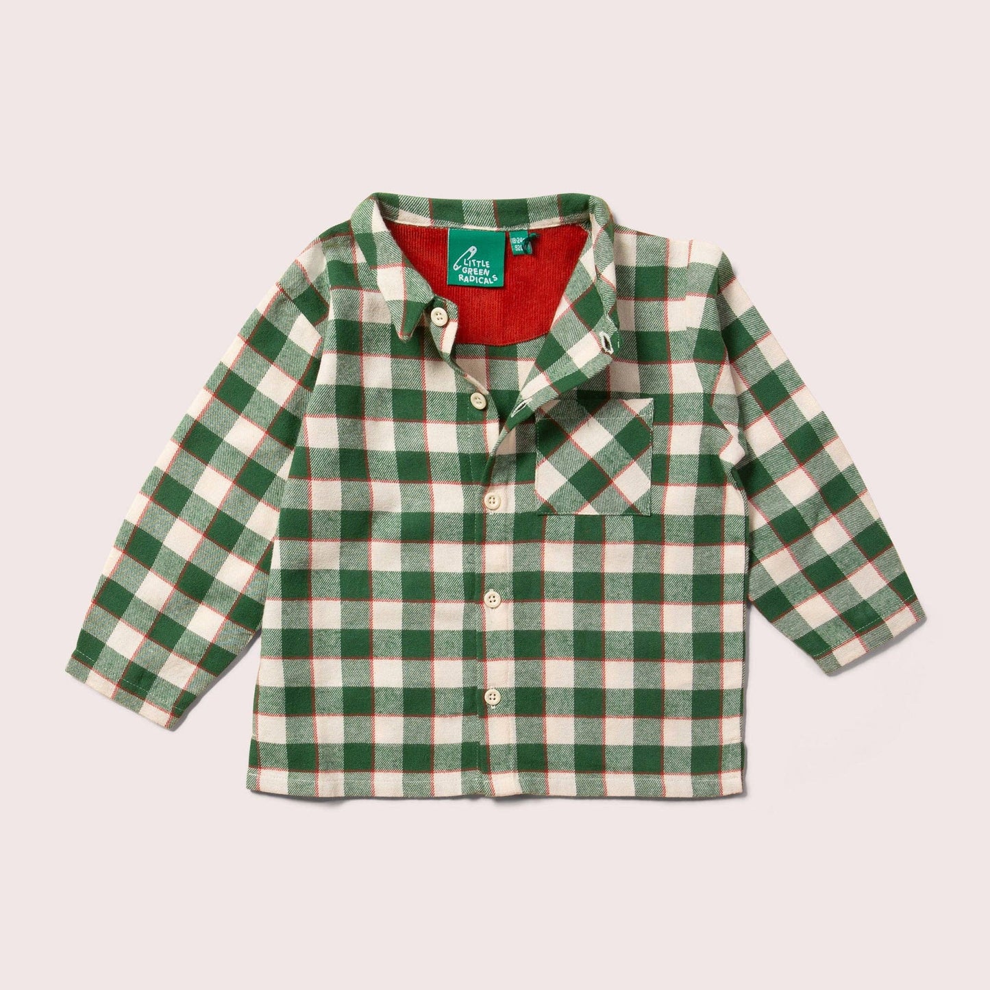 Check Long Sleeve Shirt - Little Green Radicals - Fern Green