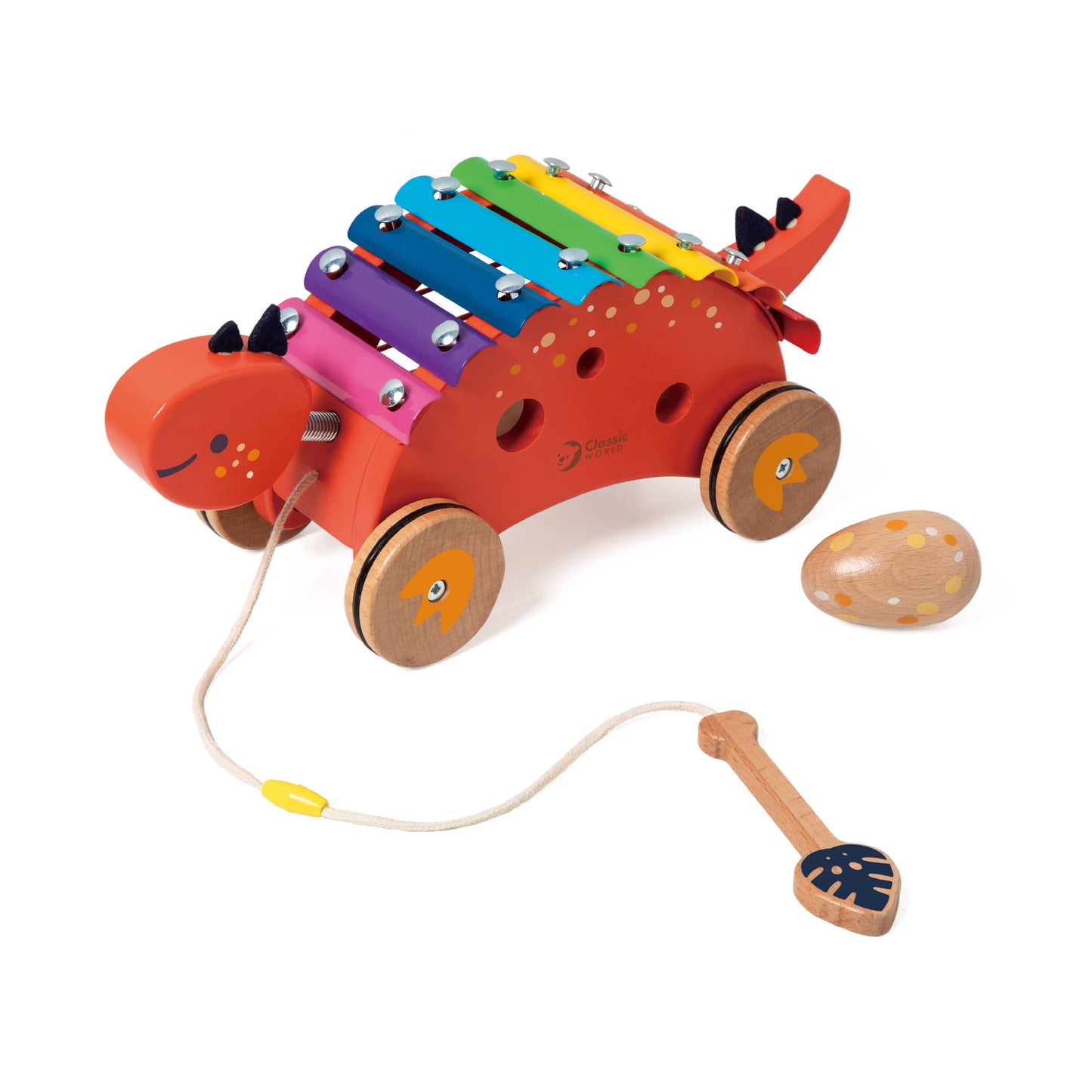 Hippychick - Classic World Wooden Dinosaur Xylophone and Pull Along