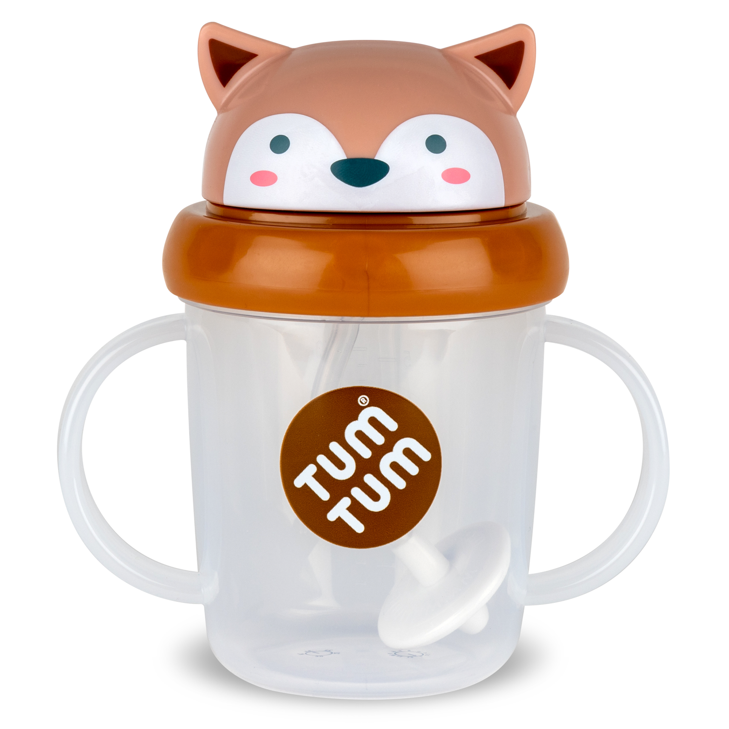 Hippychick - Tum Tum Tippy Up Cup - Fergus Fox with  Weighted Straw 200ml