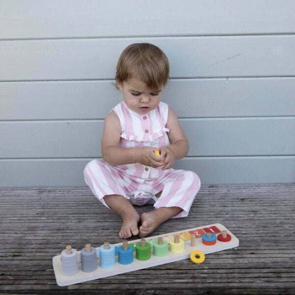 Hippychick - Classic World Counting Stacker – Wooden FSC Educational Toy