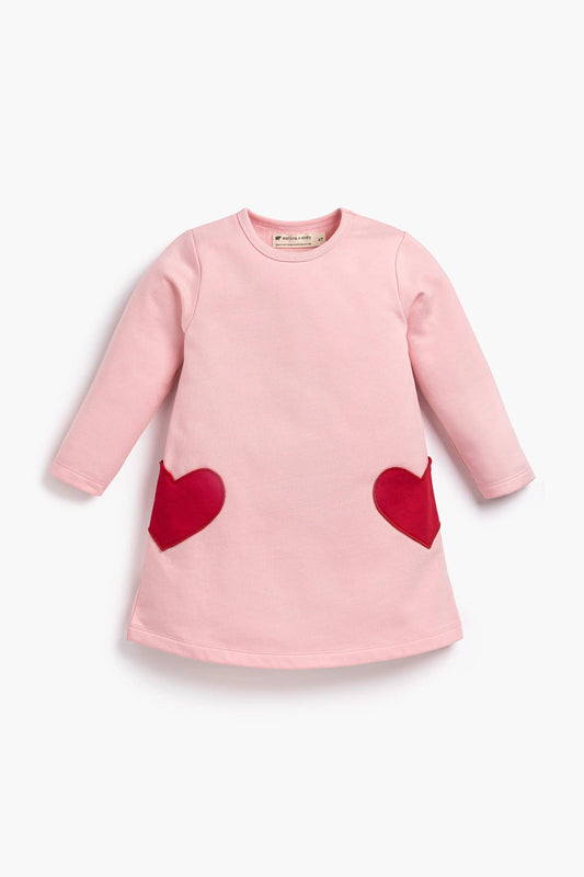 Baby & Child - Heart Pocket Dress Light Pink