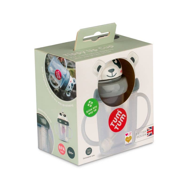 Hippychick - Tum Tum Pip Panda Tippy Up Cup Black and White