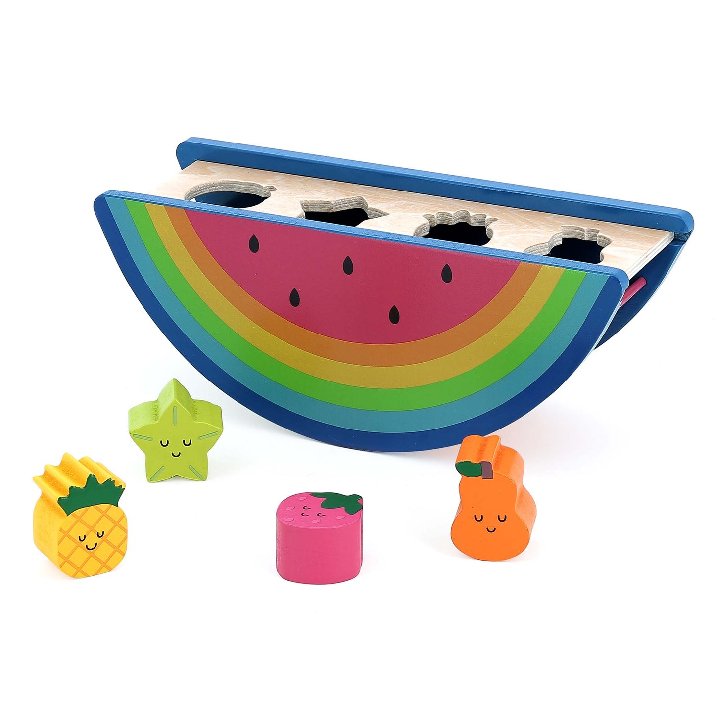 Hippychick - Vilac - Wooden Watermelon & Fruits Shape Sorter