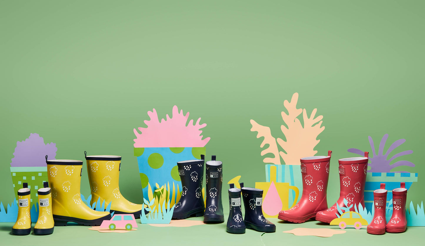 Grass & Air - Kids Yellow Colour Changing Wellies