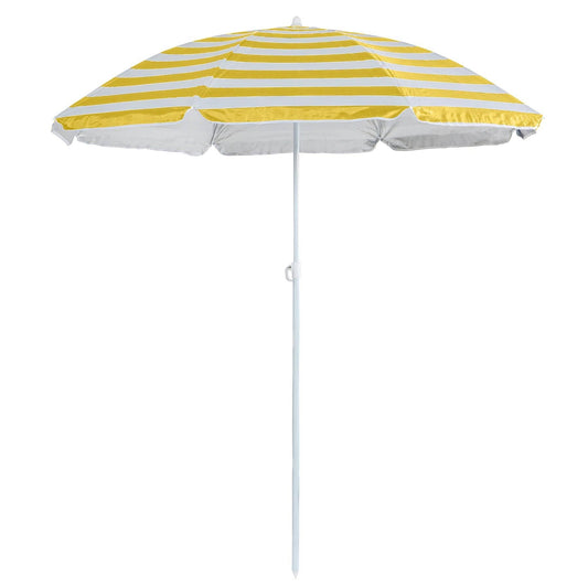 Yellow Stripe 1.8m Metal Beach Parasol - Harbour Housewar