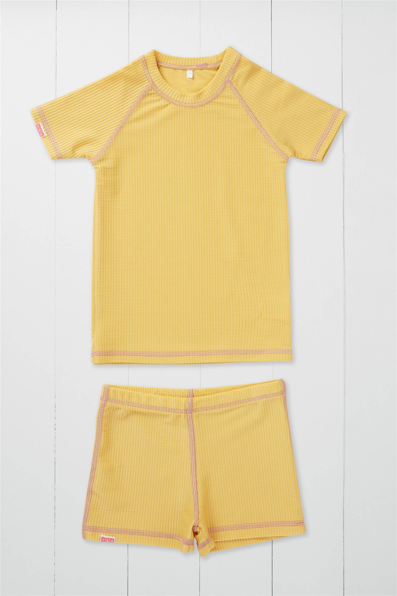Grass & Air - Ochre Ribbed Kids Rash Vest