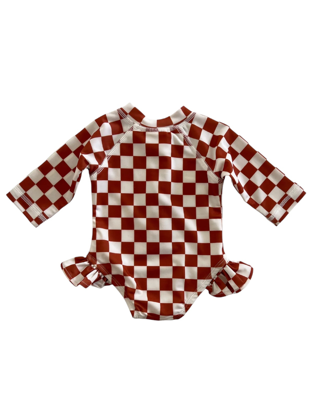 Childrens Swimsuit - SIIX Collection - Checkerboard Rashguard Swimsuit / UP