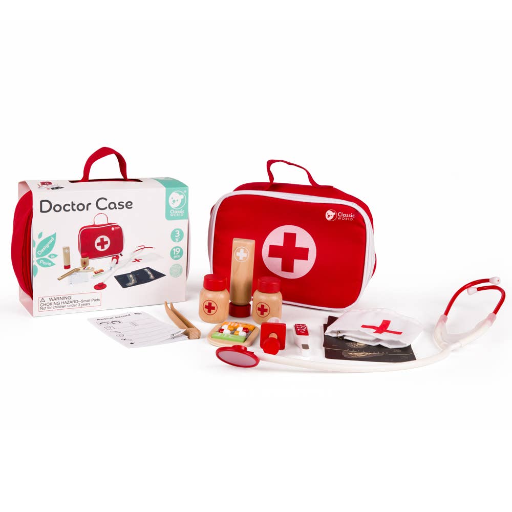 Hippychick - Classic World Red Doctor Set – Wooden Pretend Play