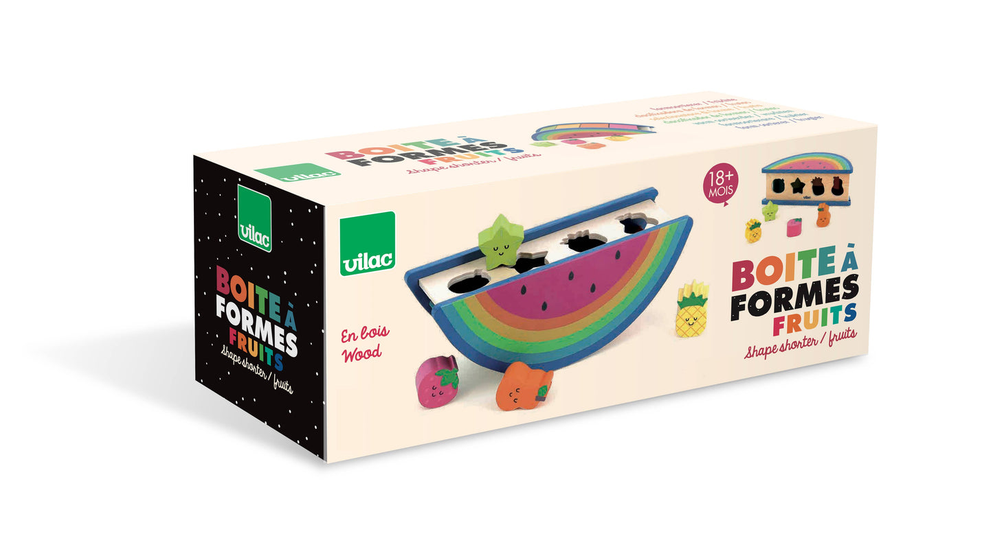 Hippychick - Vilac - Wooden Watermelon & Fruits Shape Sorter