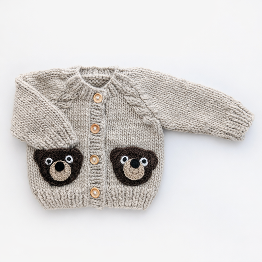 Baby & Child Bear Hand Knit Cardigan