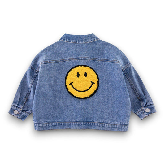 Best Day Ever Kids - Kids Happy Face Denim Jacket