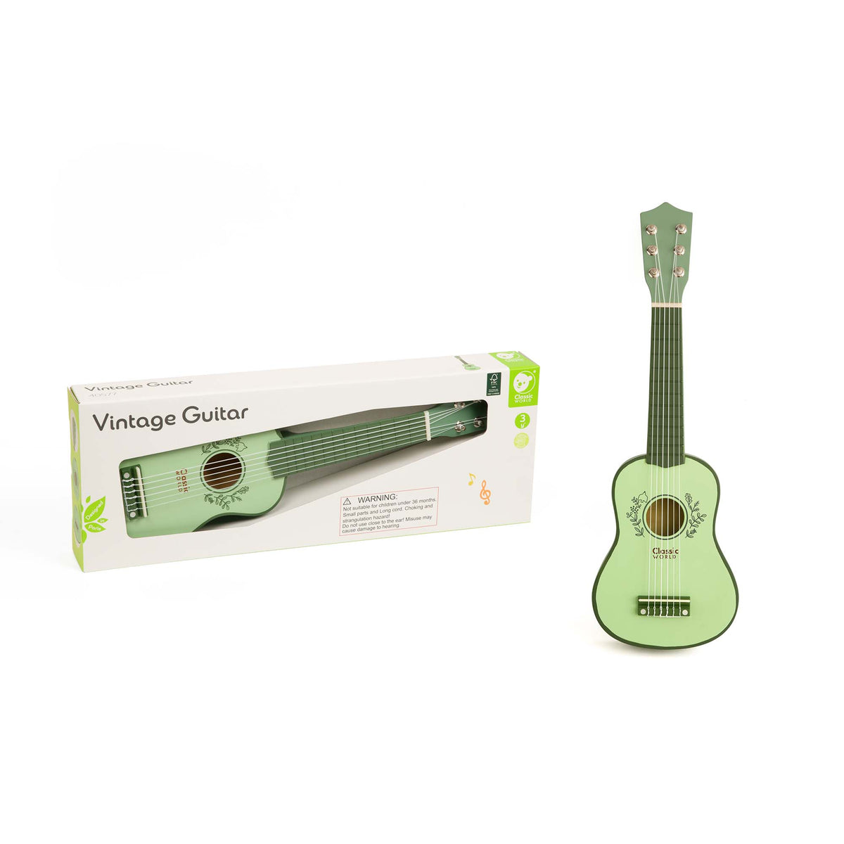 Classic World - Vintage Wooden Guitar Musical Instrument Toy