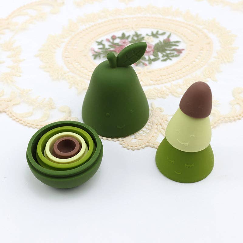 Baby Nesting Toy - Silicone Avocado