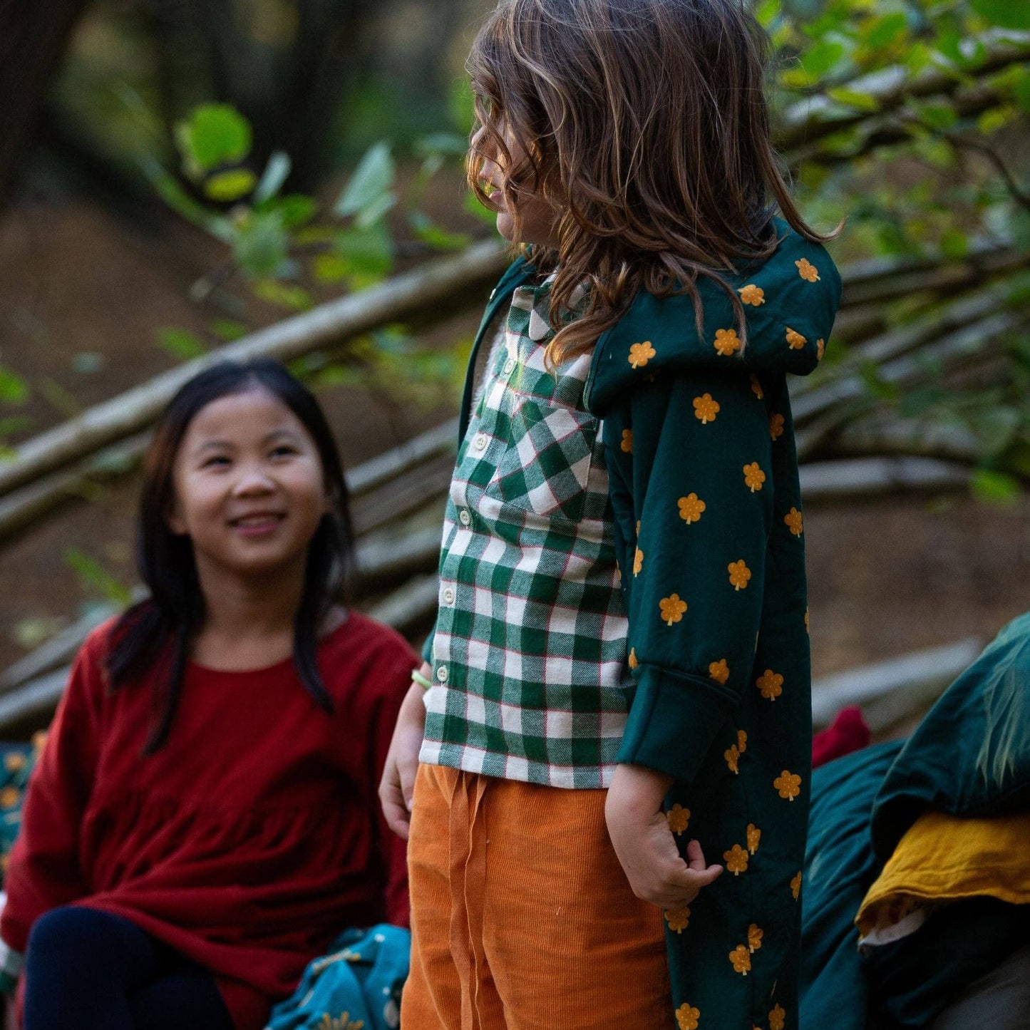 Check Long Sleeve Shirt - Little Green Radicals - Fern Green